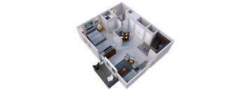 A1 - 1 Bedroom 1 Bath 712 Sq. Ft. Floor Plan at Overland Park, Pickerington, 43147