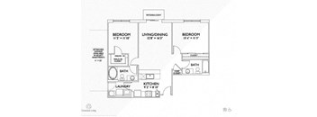 Oak floorplan at Penn Circle, Carmel, 46032