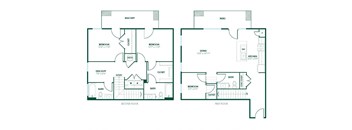C5 - 3 Bedroom 2.5 Bath 1499 Sq. Ft. Floor Plan at Pinnex, Indiana