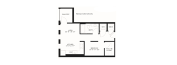 S3-Studio 537 Sq. Ft. Floor Plan  at Edge 35, Indiana, 46203