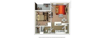 1 Bed Floorplan at Grand Villas at Cinco Ranch, Katy, TX, 77494