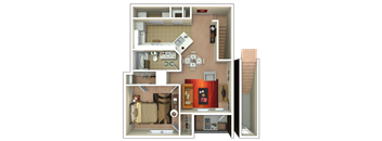 1 Bed 1 Bath floorplan at Grand Villas at Cinco Ranch, Katy, TX