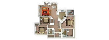 Three Bed floorplan at Grand Villas at Cinco Ranch, Katy, TX, 77494