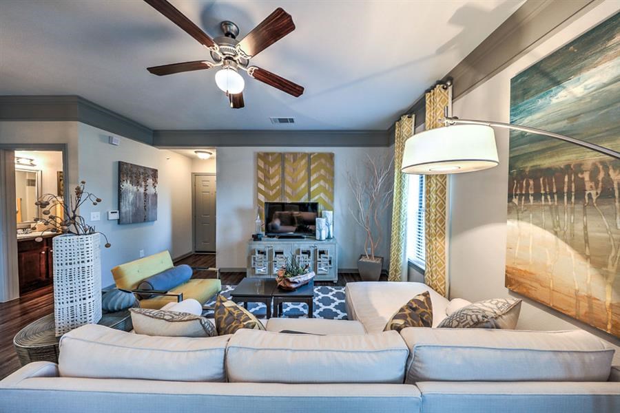 Modern Living Room at Waterstone at Cinco Ranch, Texas