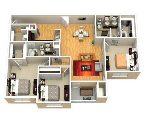 C1  Floor Plan at Discovery at Kingwood, Kingwood, TX