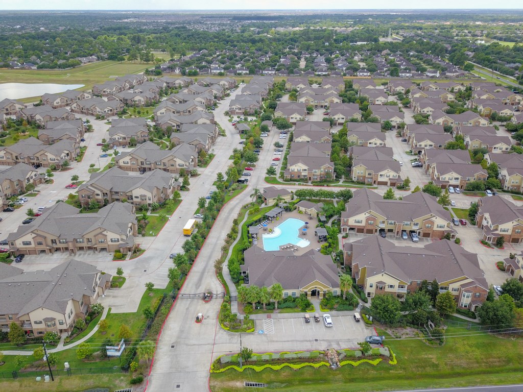 Drone View at Grand Villas Apartments, Katy, Texas