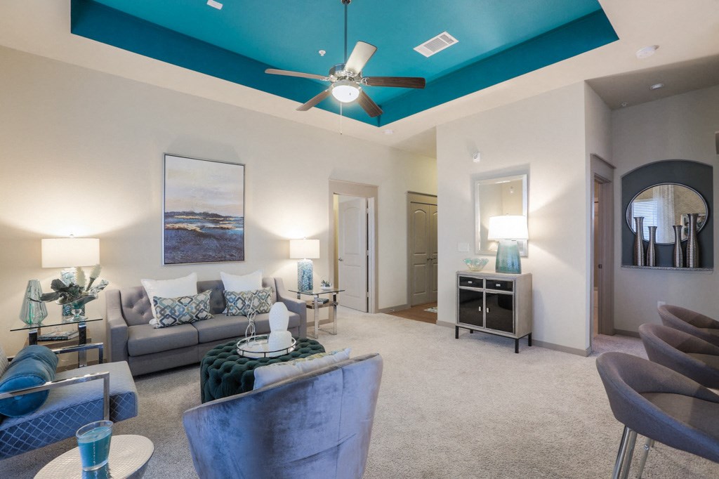 Carpeted Living Area at Imperial Lofts, Texas