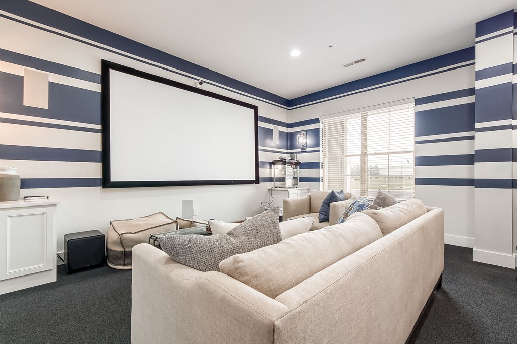 media/movie screening room in clubhouse at The Greyson, Hilliard, Ohio