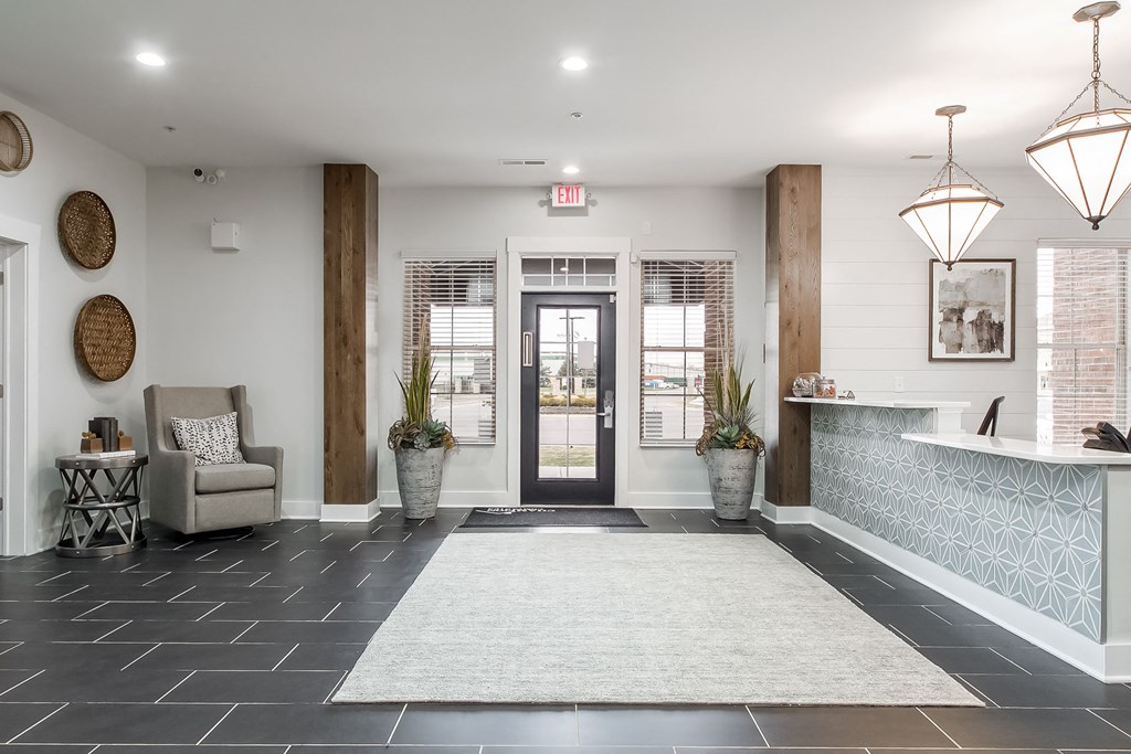front door and desk in clubhouse at The Greyson, Ohio, 43026