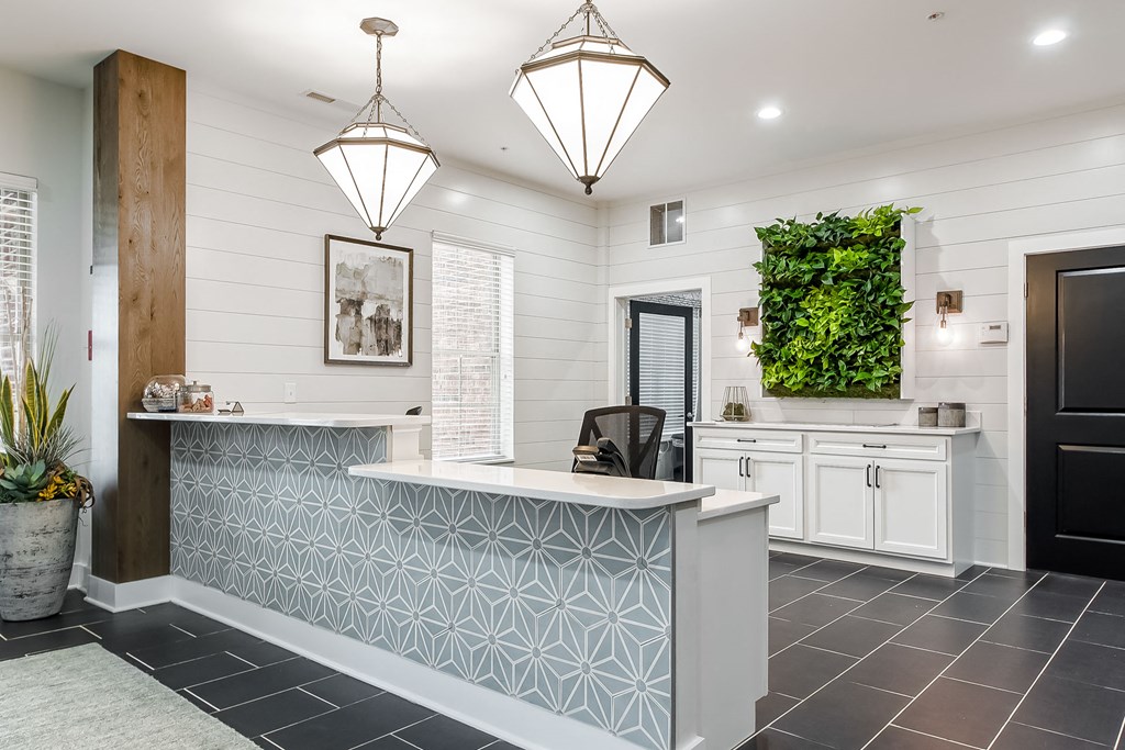 front deck and cabinets in clubhouse at The Greyson, Hilliard