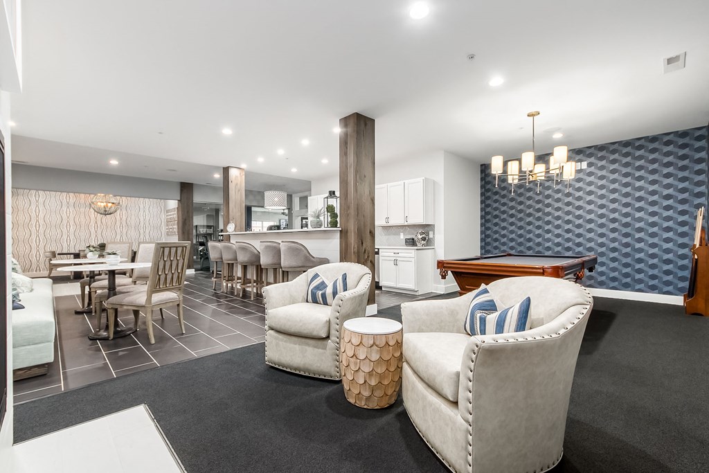 sitting area in clubhouse at The Greyson, Hilliard