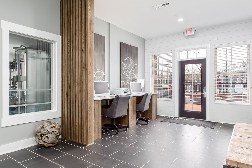 computer stations in clubhouse at The Greyson, Ohio