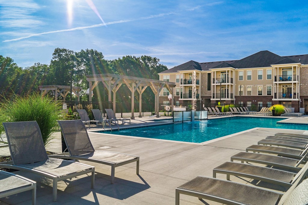 pool with sundeck pool with sundeck at The Greyson, Hilliard