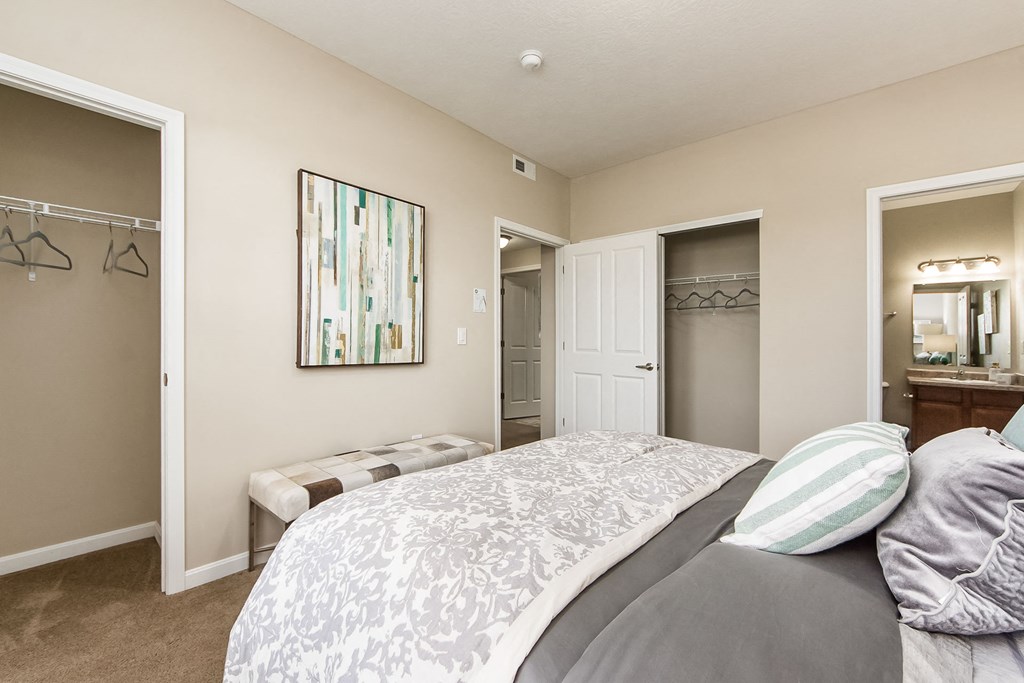 bedroom with view of closet at The Greyson, Hilliard, 43026