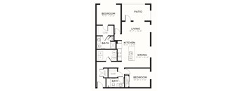 B3 Floor Plan at The MK, Indianapolis