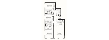 C3 Floor Plan at The MK, Indianapolis, IN