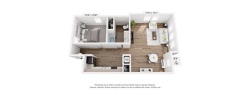 134th Street | 1x1C With Den Floor Plan