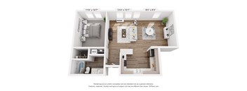 134th Street | 1x1B With Den Floor Plan