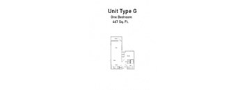 unit type G one bedroom floor plan  the unit