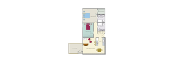 2x2 Apartment Floorplan, Lakeside Apartments in Kennewick, WA