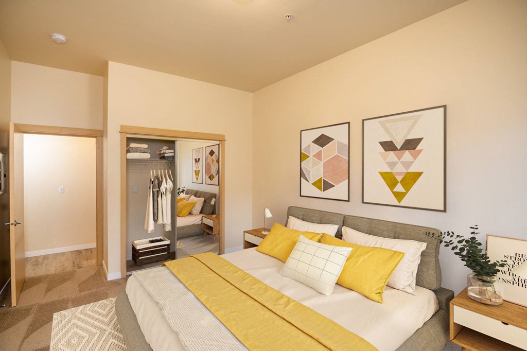 Fairview Village | Spacious Bedroom View with Mirrored Closet Fairview Village | Spacious Bedroom View with Mirrored Closet