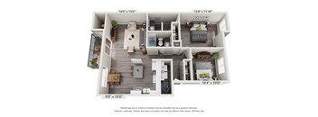 a 1 bedroom floor plan is shown in this illustration