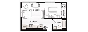 One Bedroom C Floor Plan