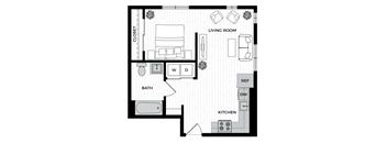 a floor plan of 1x1A