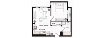 One Bedroom D Floor Plan