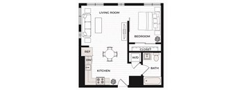 One Bedroom E Floor Plan
