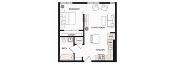 One Bedroom G Floor Plan