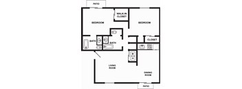 a floor plan of a house with a bedroom and a living room