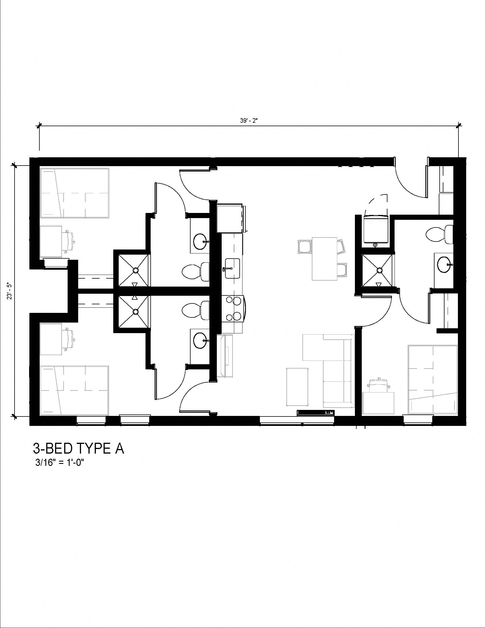 a floor plan of a small house with a bedroom and a living room