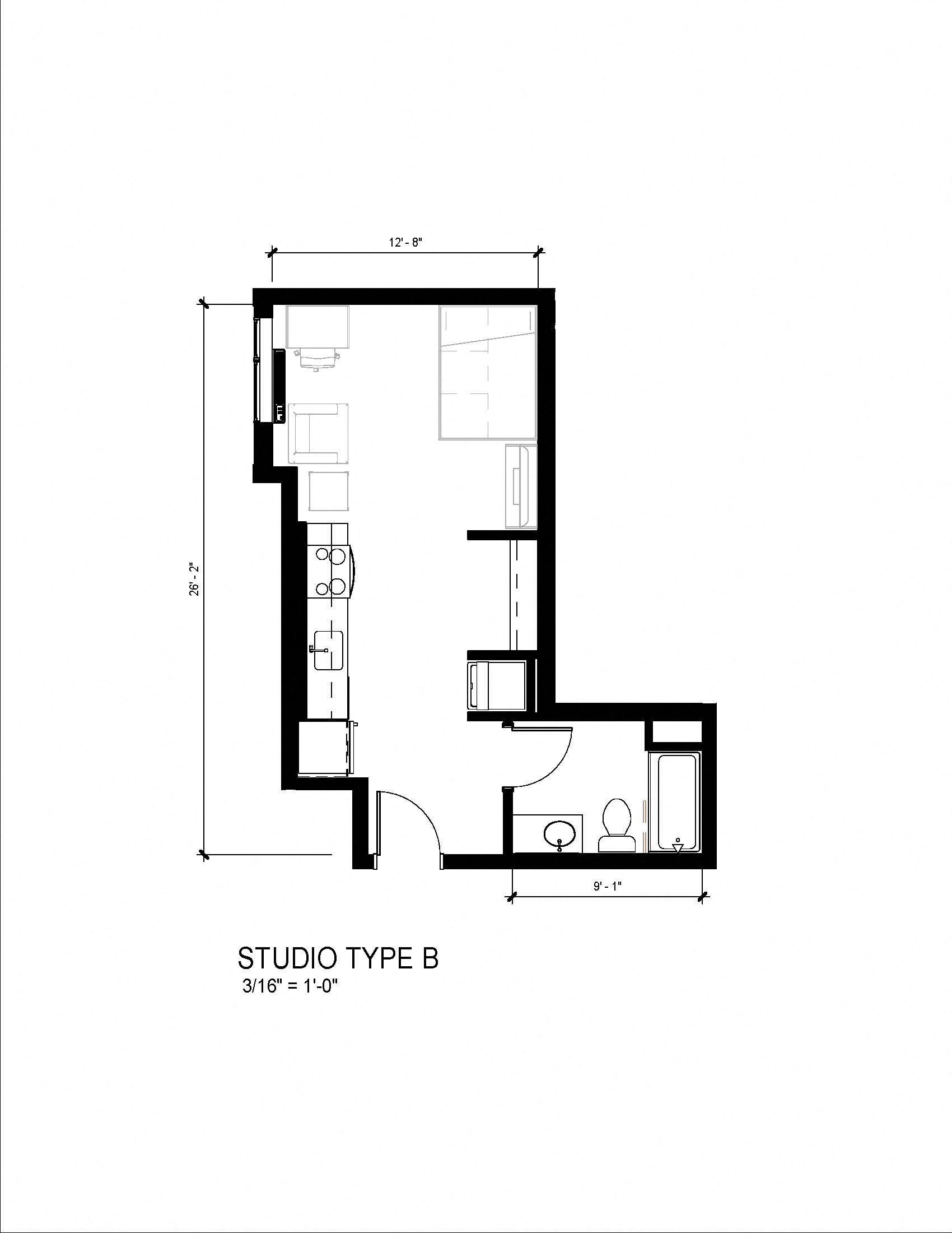 bedroom floor plan of the studio type b floor plan studio