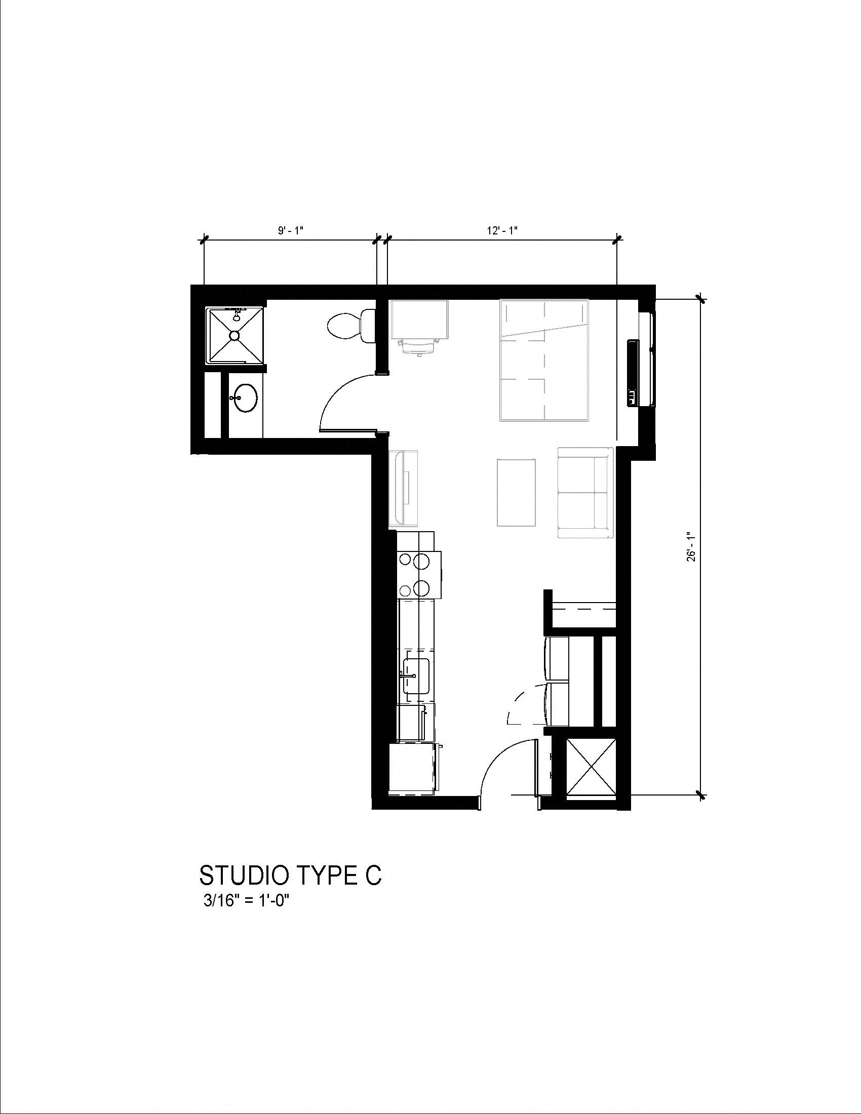 a floor plan for studio type c floor plan studio