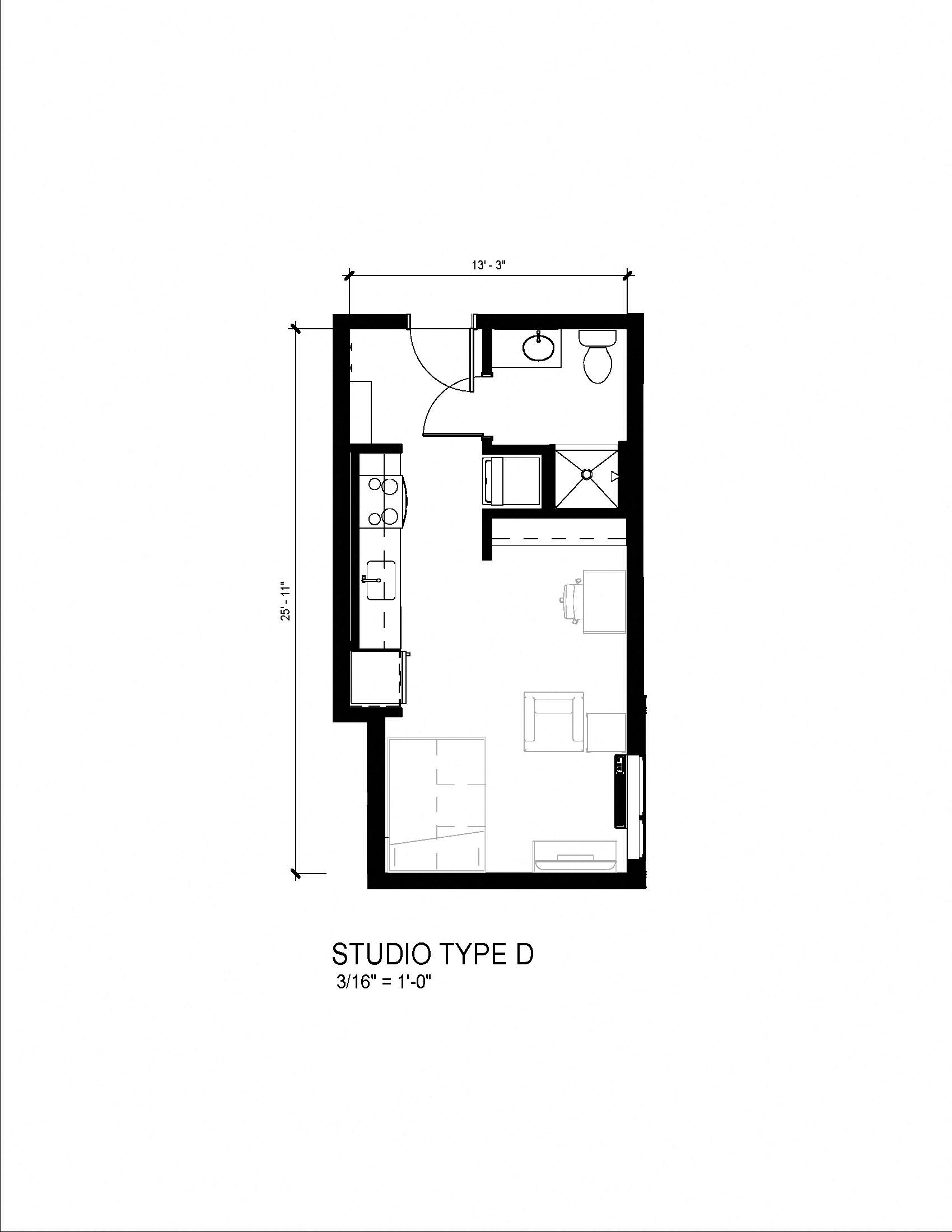 bedroom floor plan of the studio type d floor plans