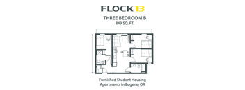 a floor plan of a room with roommates