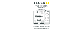 a floor plan of a room with two bedrooms and a bathroom