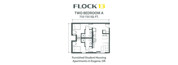 a floor plan with two bedrooms and a bathroom