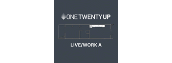 A poster for One Twenty Up Live/Work A event.