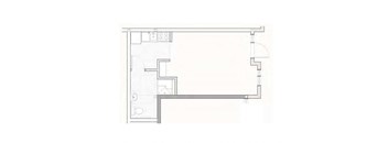 a floor plan of a small home with a staircase