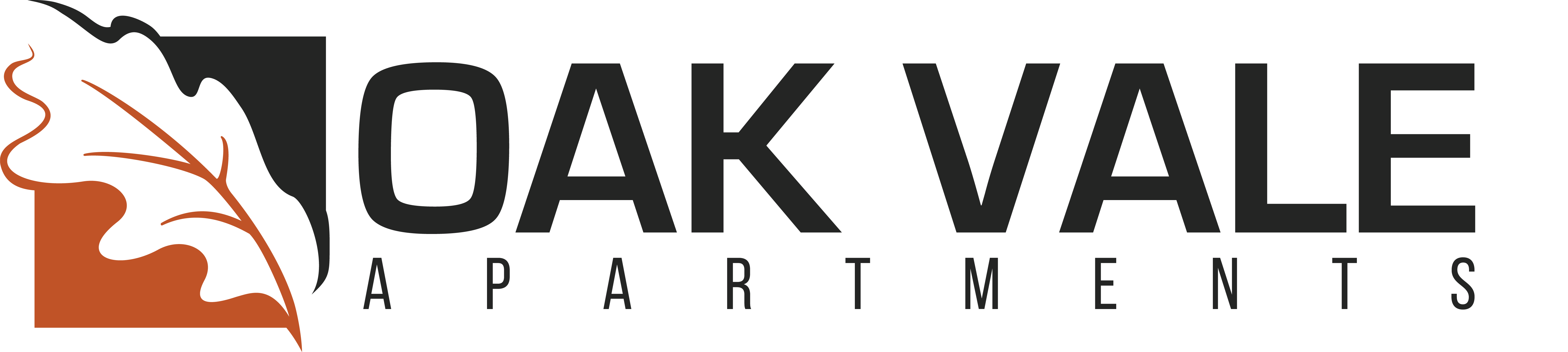 The image is a logo for "Oak Vale Apartments".