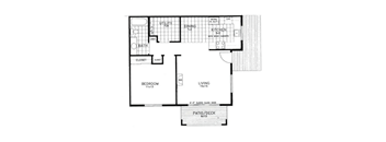 A black and white image of a floor plan for a house.