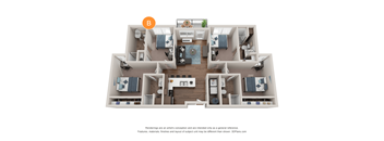 Quad Floor Plan | B Bedroom