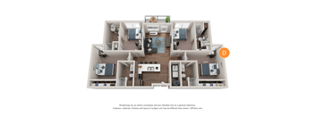 Quad Floor Plan | D Bedroom