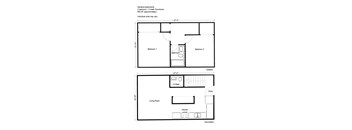 A floor plan for the Santana Apartments shows two bedrooms, a living room, a kitchen, and a bathroom.