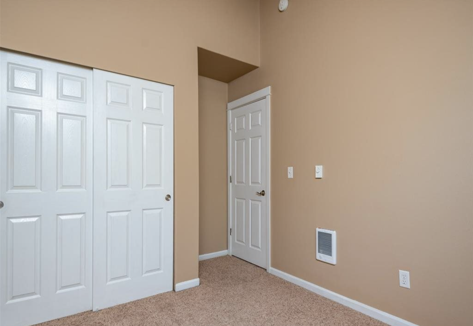 Southside Townhome | Bedroom with Wall to Wall Carpeting and  Closet