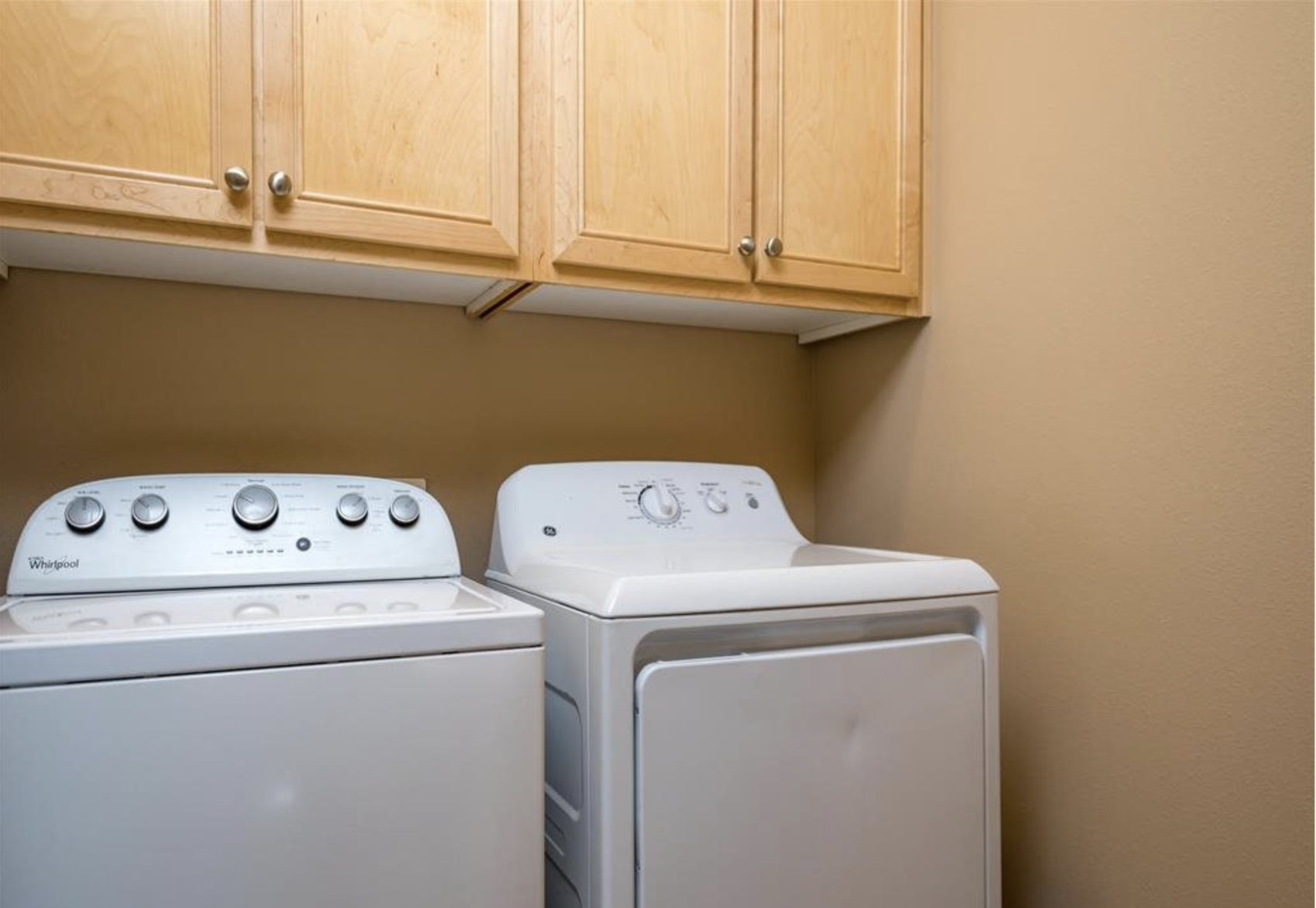 Southside Townhome | Washer and Dryer Area with Ample Storage