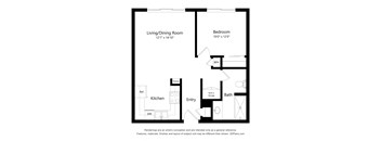 The Avery | One Bed Floor Plan