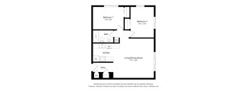The Avery | Two Bed Floor Plan